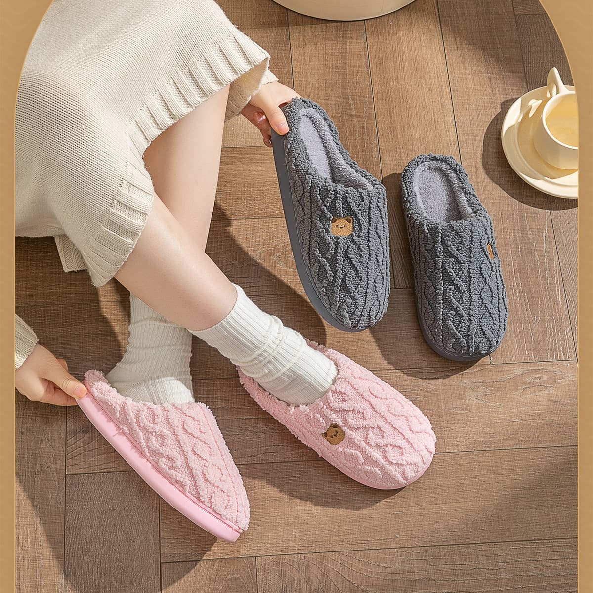 Autumn And Winter Non-slip Soft Soled Cotton Slipper