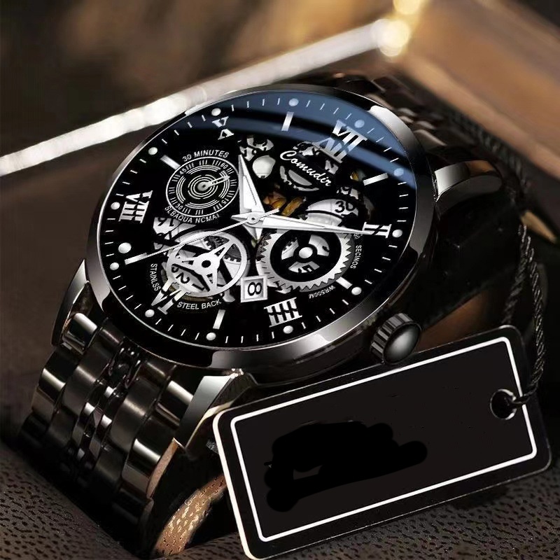 Waterproof Luminous Watch with Calendar Display