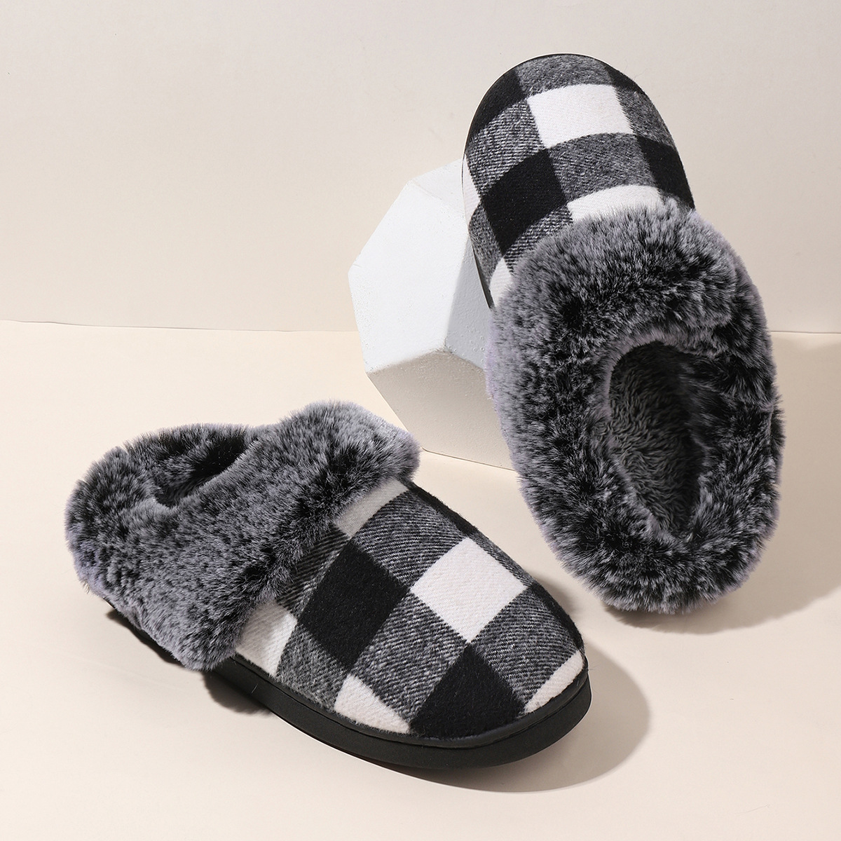 Soft Fuzzy Plush Slippers – Winter Non-Slip House Shoes