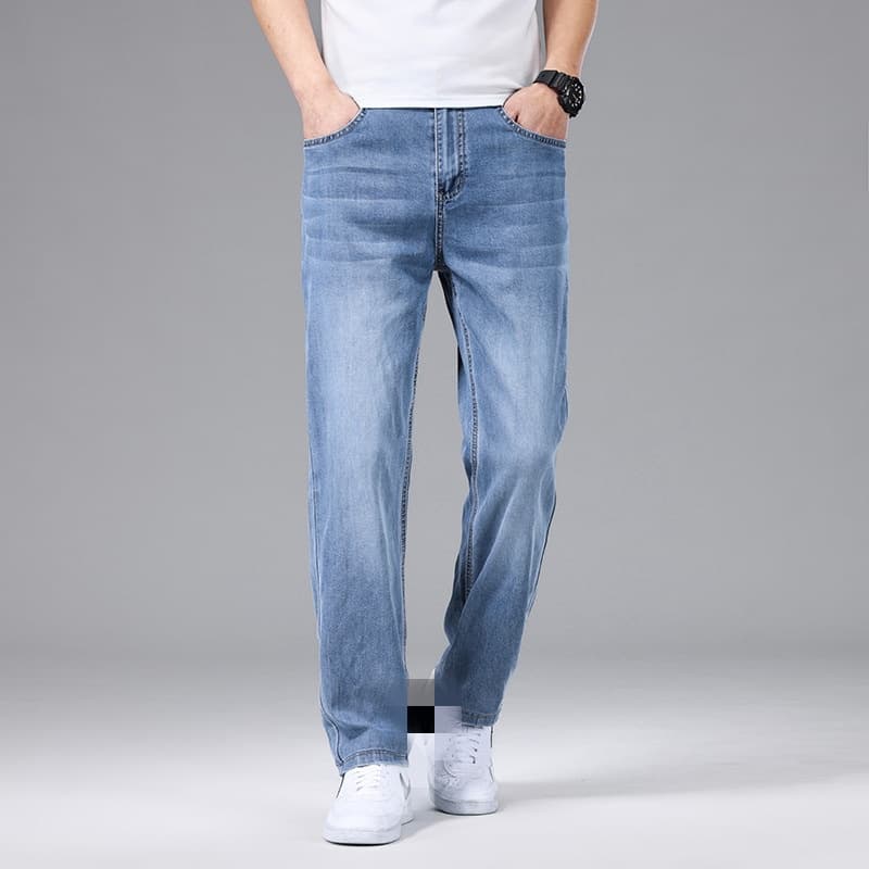 Thin Loose Straight Ice Silk Jeans