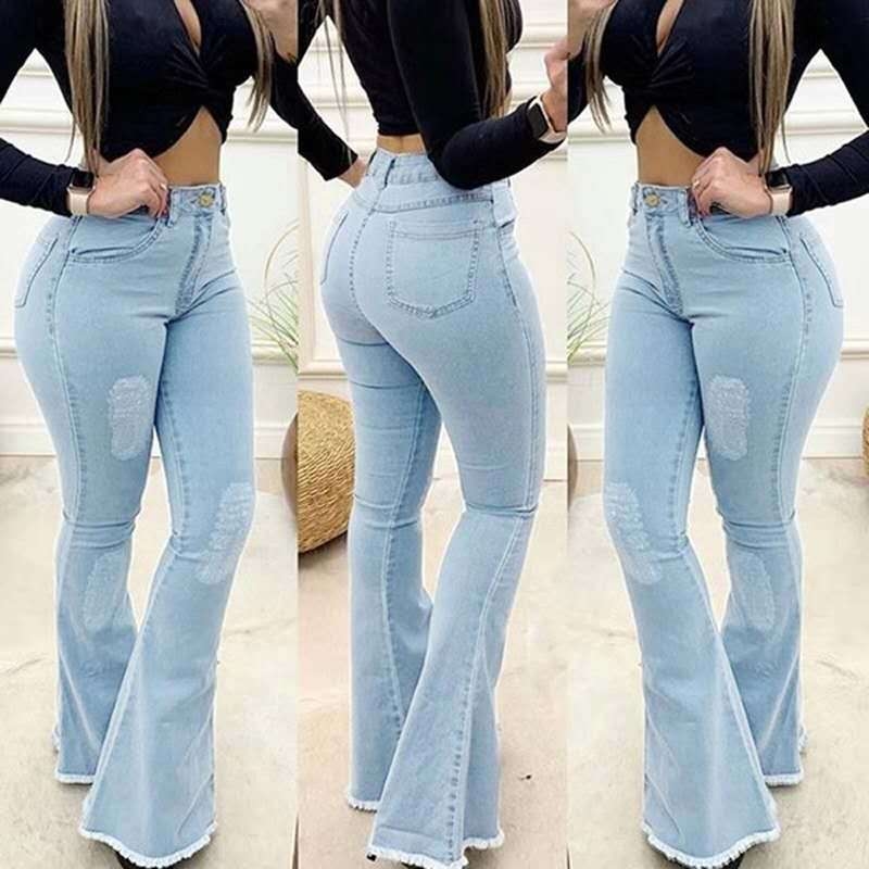 Women Fashion Elastic Ladies Jeans Pants